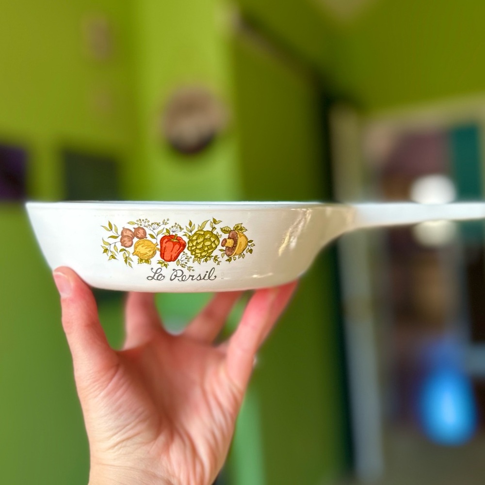 VTG Vegetable Ceramic Skillet Cottagecore Farmhouse "Le Persil" French Kitchen - Picture 6 of 8